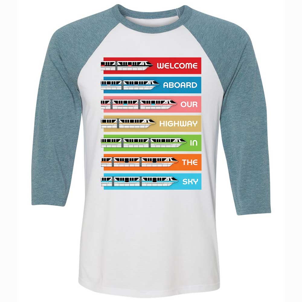 Unisex 3/4 Baseball Tee - Black - White/Denim - 3