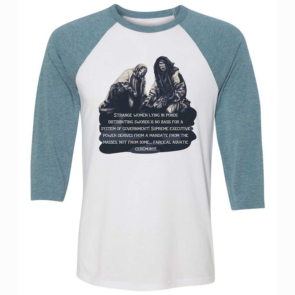 Unisex 3/4 Baseball Tee - VVCJEKRU - White/Denim - 3