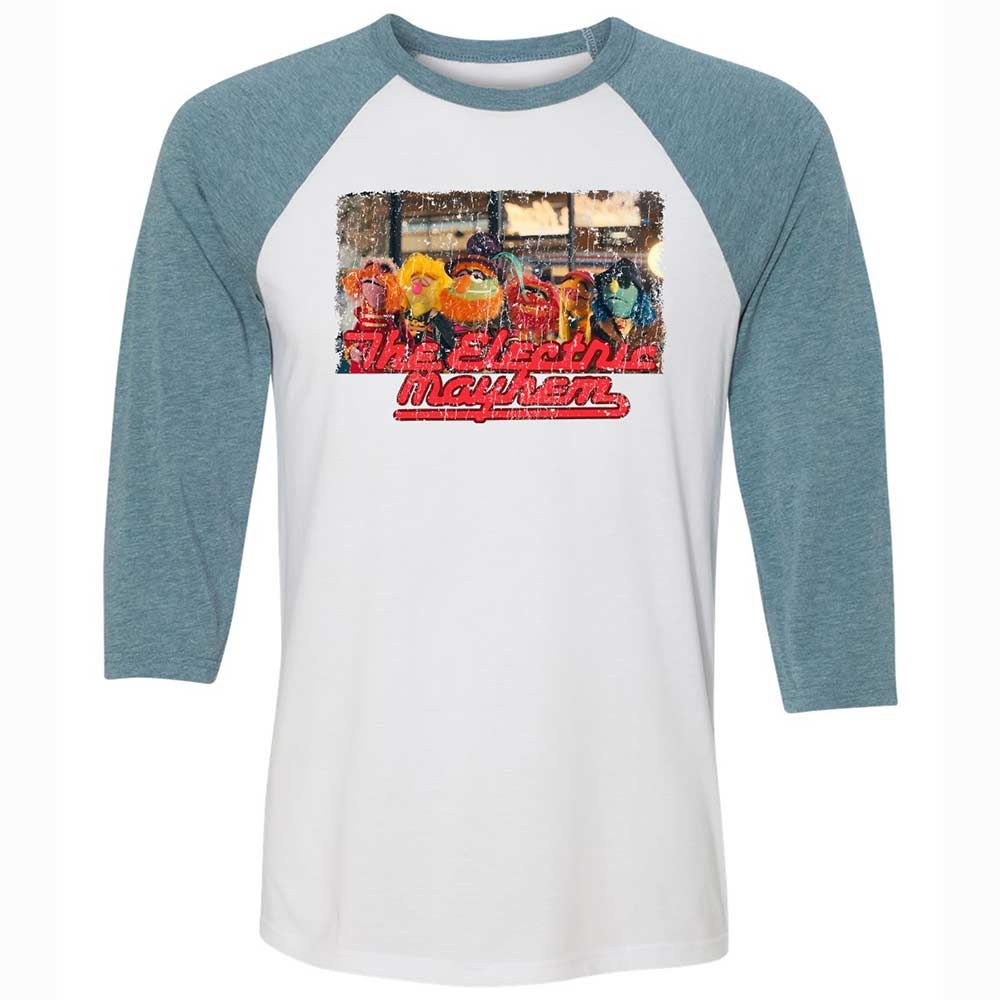 Unisex 3/4 Baseball Tee - A4WKLVH6 - White/Denim - 3