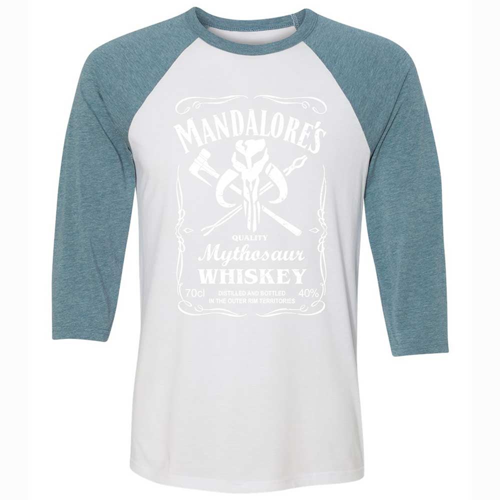 Unisex 3/4 Baseball Tee - 12YERGWF - White/Denim - 3