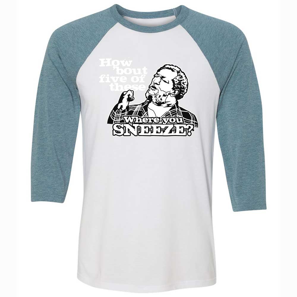 Unisex 3/4 Baseball Tee - XDK6EFJ8 - White/Denim - 3