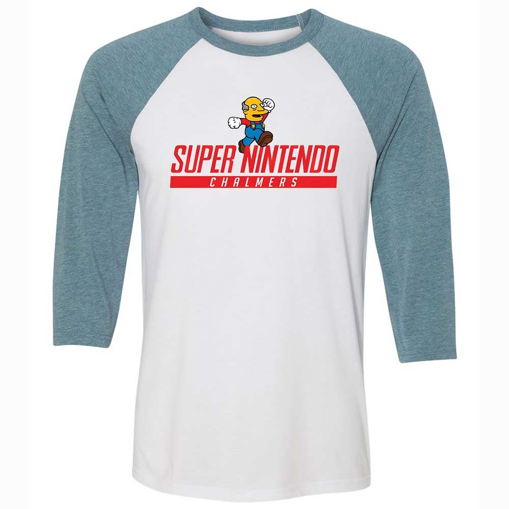 Unisex 3/4 Baseball Tee - HHFWH3CG - White/Denim - 3