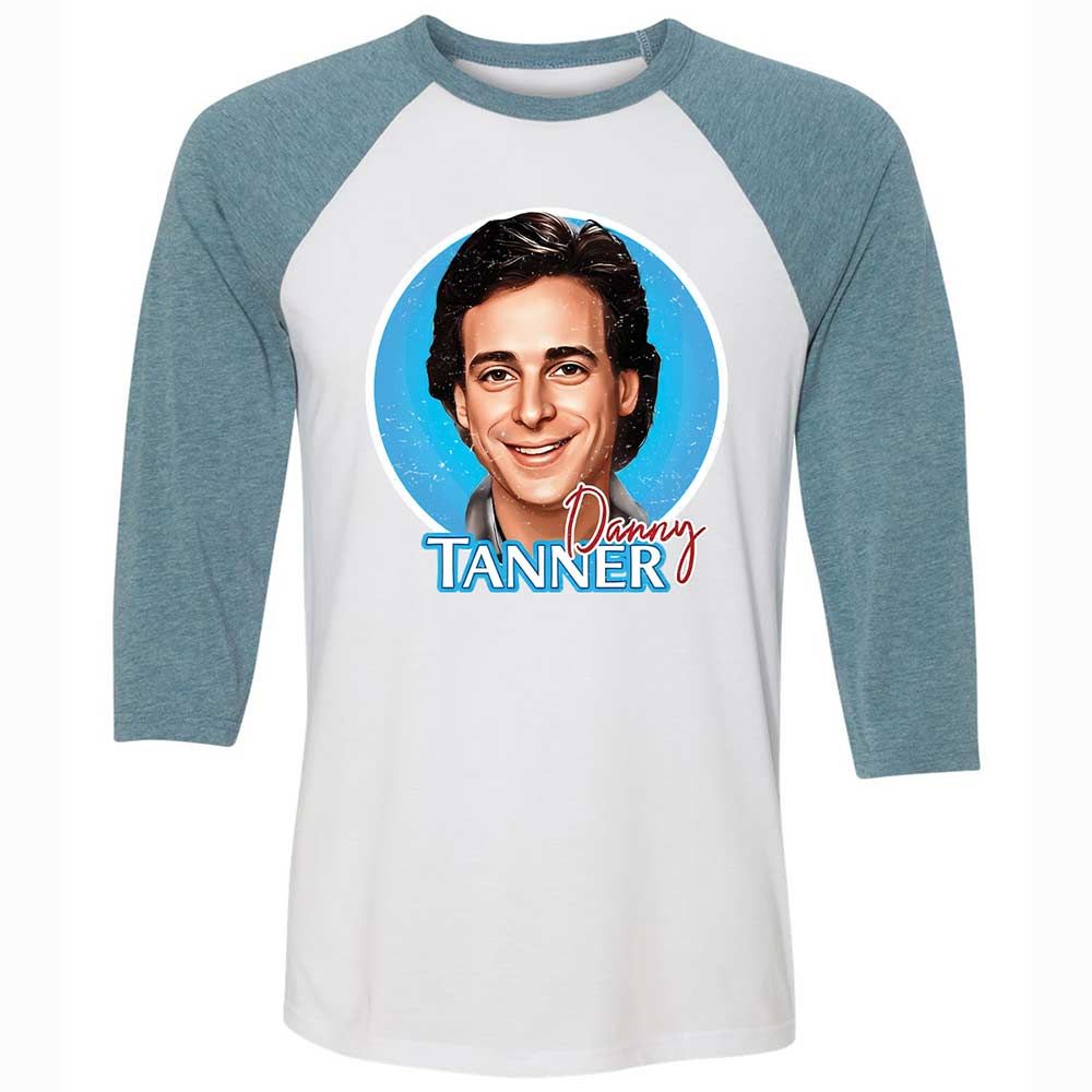 Unisex 3/4 Baseball Tee - BMTS9UV5 - White/Denim - 3