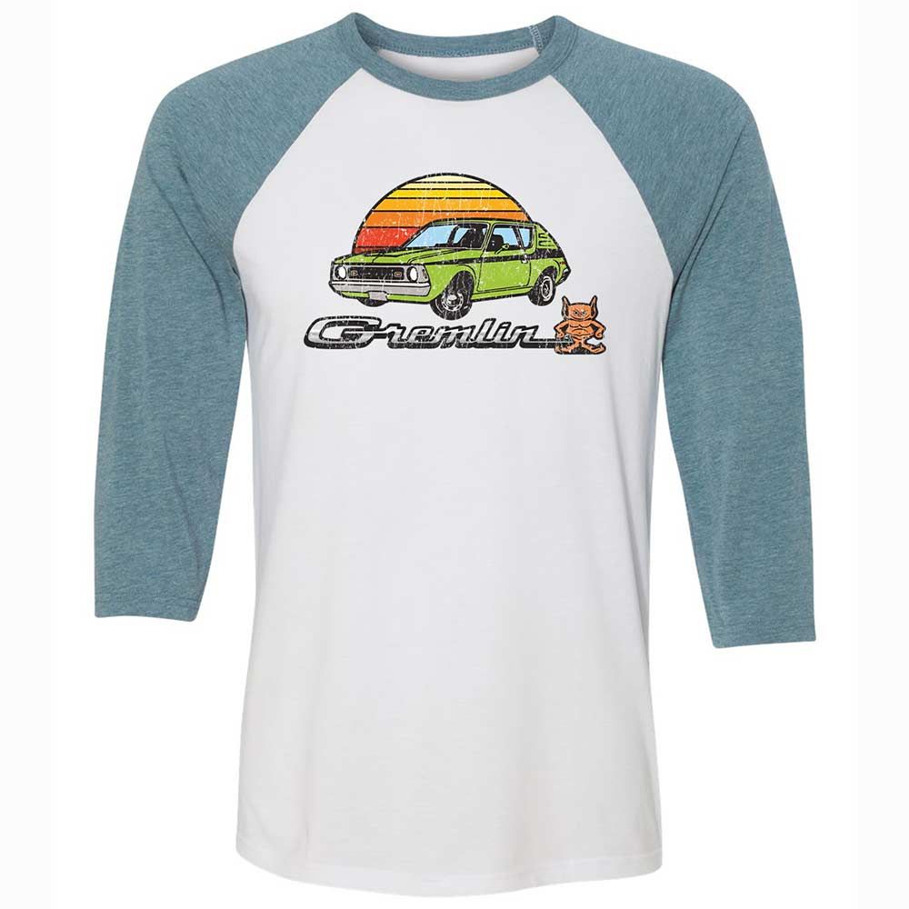 Unisex 3/4 Baseball Tee - BL3MRD7J - White/Denim - 3