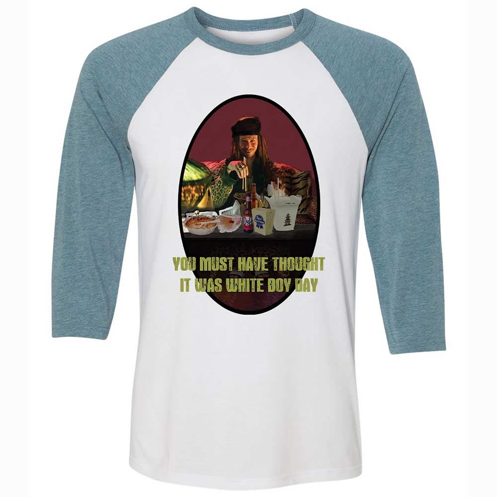 Unisex 3/4 Baseball Tee - FK2W94QE - White/Denim - 3