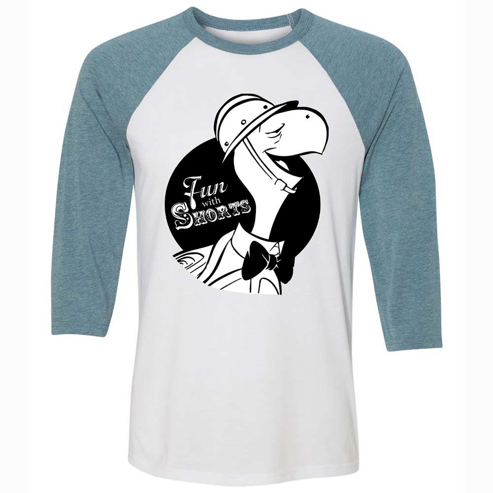 Unisex 3/4 Baseball Tee - EUAPHMNB - White/Denim - 3