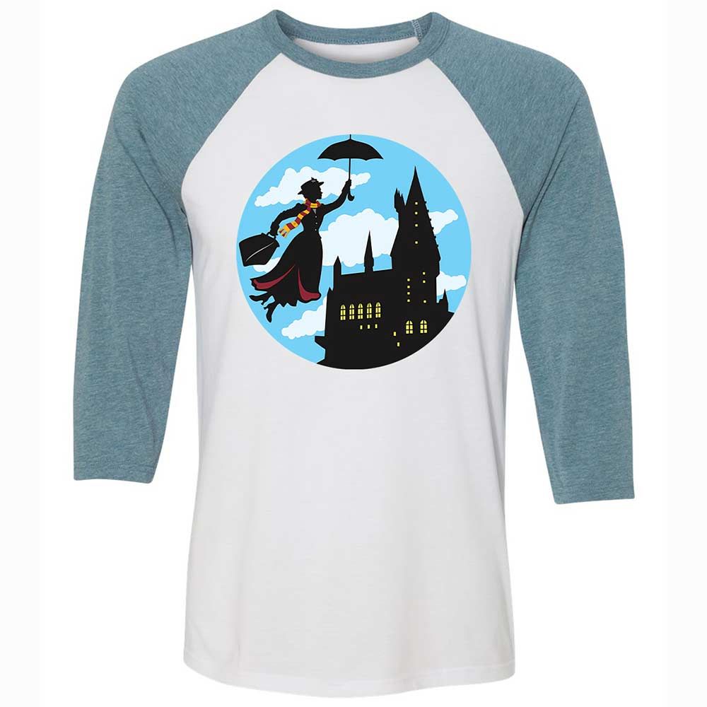 Unisex 3/4 Baseball Tee - VWVD63ED - White/Denim - 3