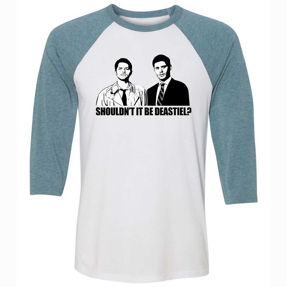 Unisex 3/4 Baseball Tee - XFZA6L6U - White/Denim - 3