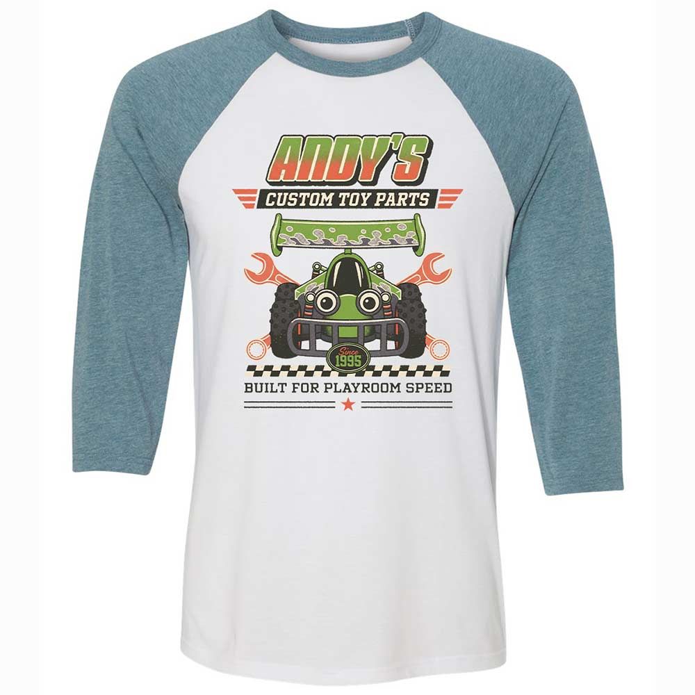 Unisex 3/4 Baseball Tee - 1QHB6PCE - White/Denim - 3
