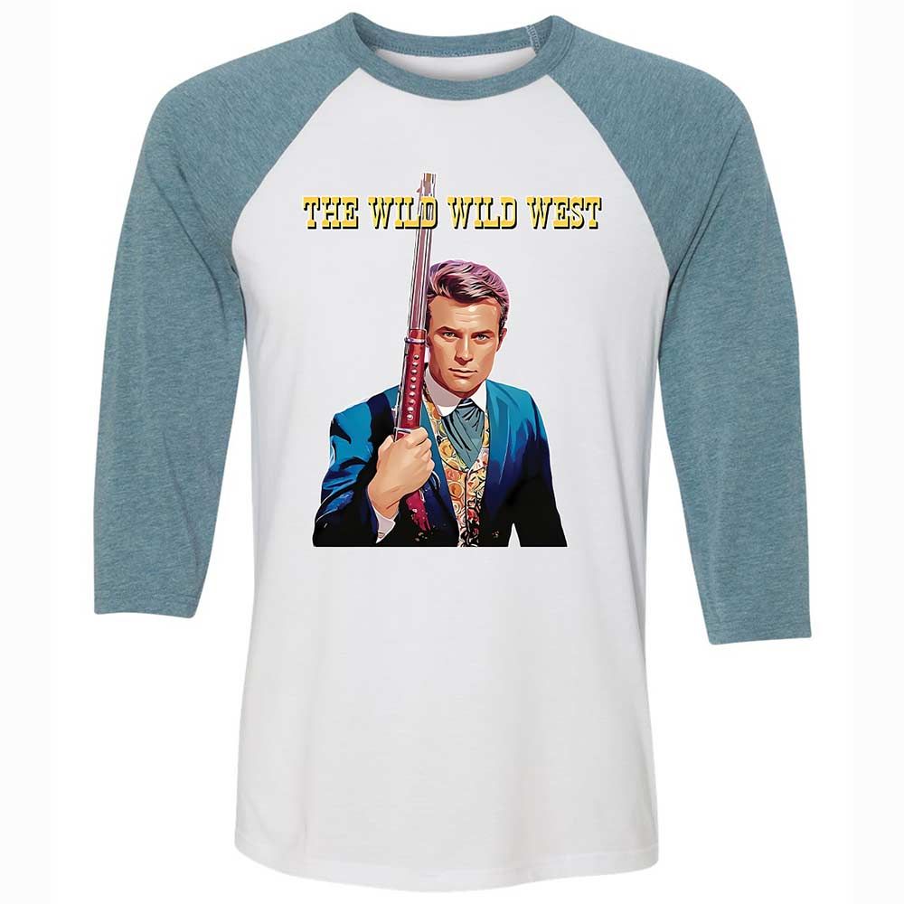 Unisex 3/4 Baseball Tee - CKGS3NWD - White/Denim - 3