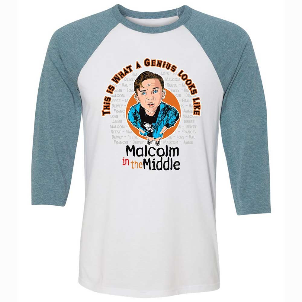 Unisex 3/4 Baseball Tee - D4UV7D98 - White/Denim - 3