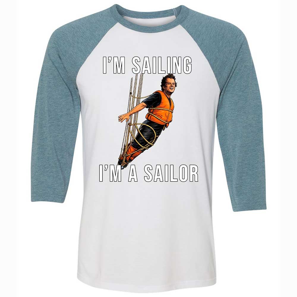 Unisex 3/4 Baseball Tee - YJVESPD2 - White/Denim - 3