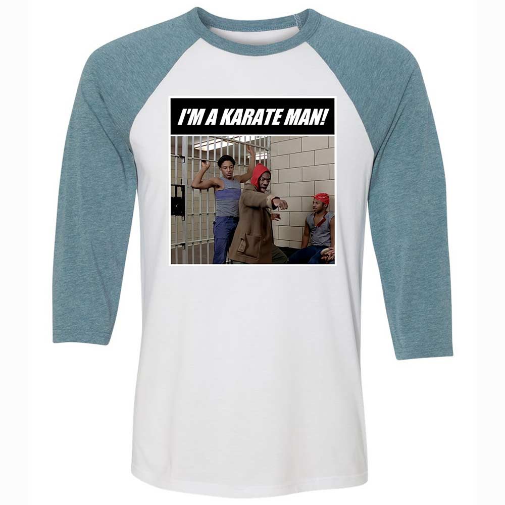 Unisex 3/4 Baseball Tee - WG84UDB5 - White/Denim - 3