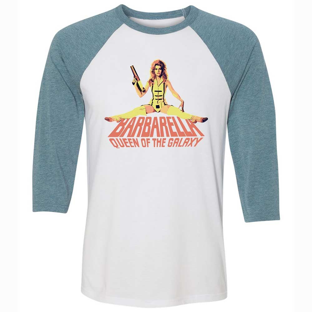 Unisex 3/4 Baseball Tee - 9G3TVV6J - White/Denim - 3