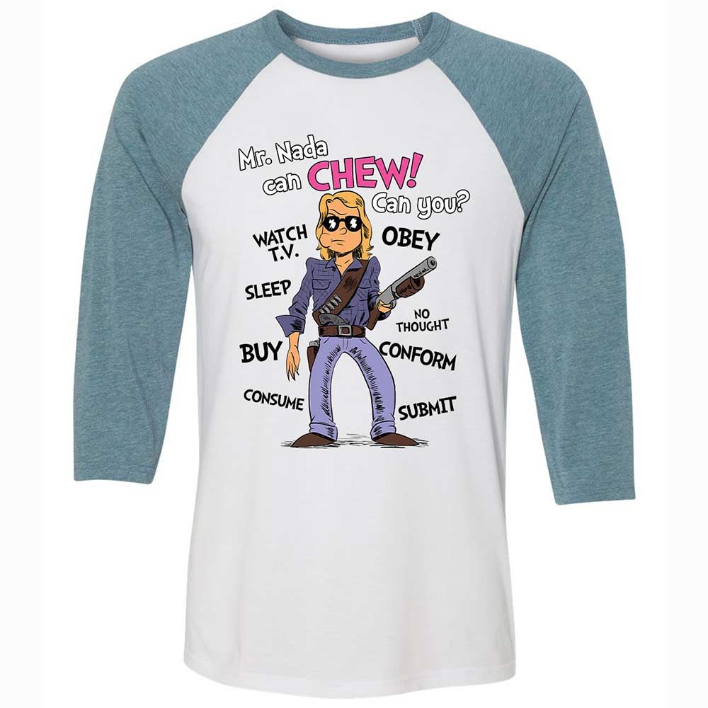 I have come here to chew bubblegum and kick ass - White/Denim - 3