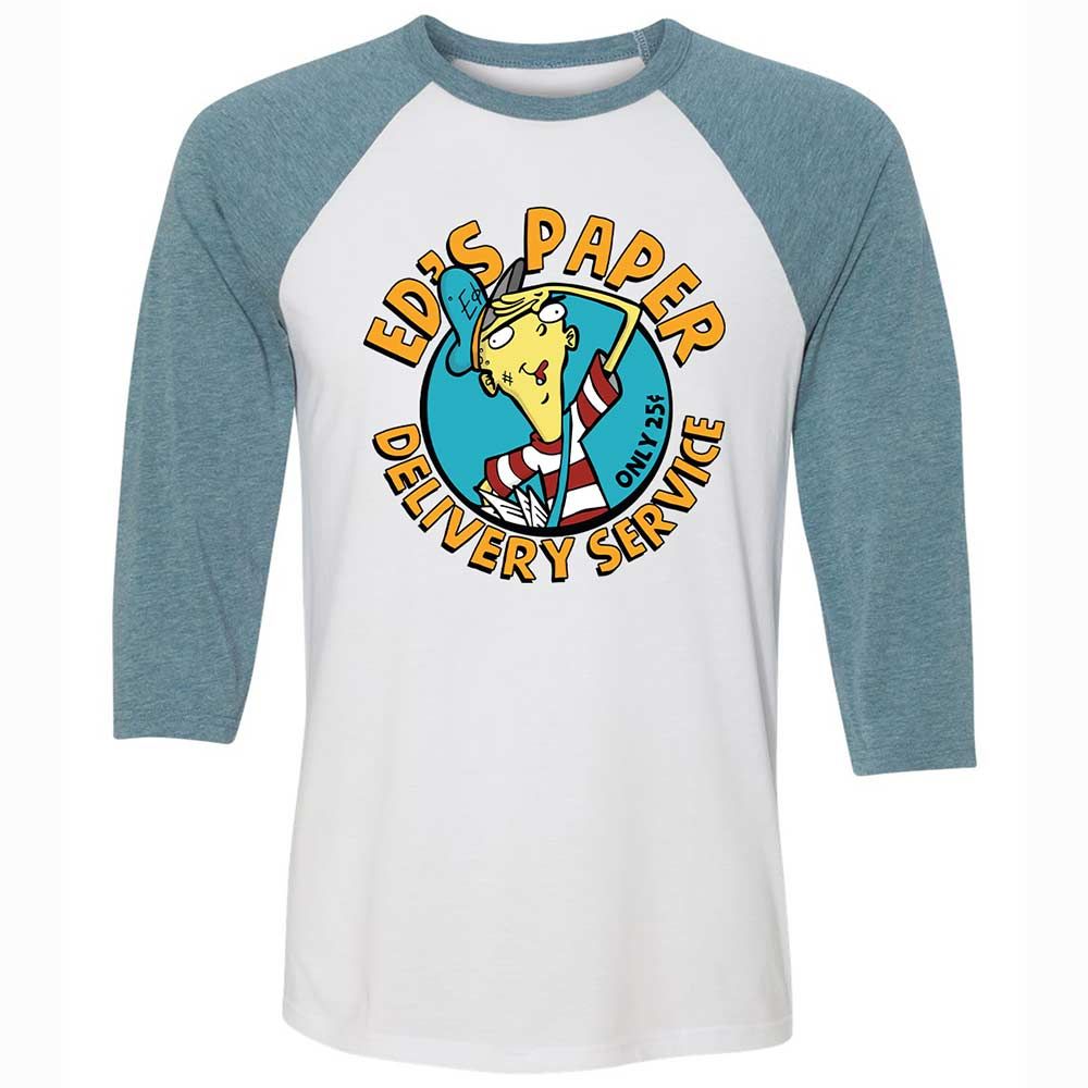 Unisex 3/4 Baseball Tee - EGMQ9XRN - White/Denim - 3