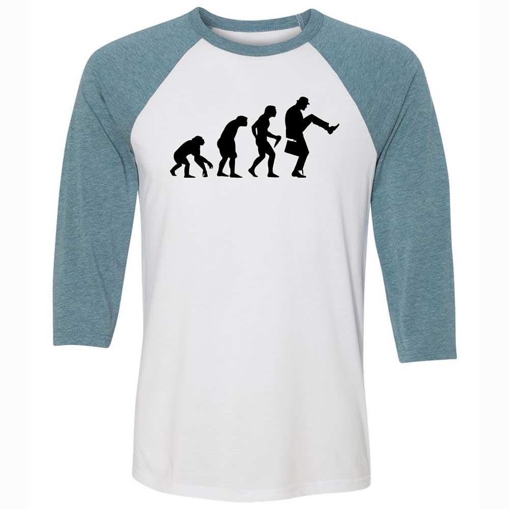 Unisex 3/4 Baseball Tee - QFLBRKZW - White/Denim - 3