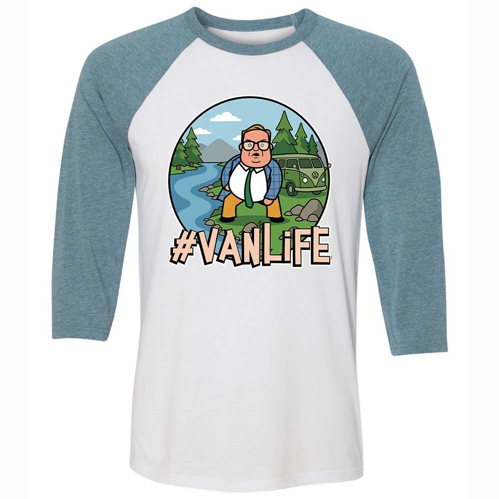 Vanlife living in a van down by the river - White/Denim - 3
