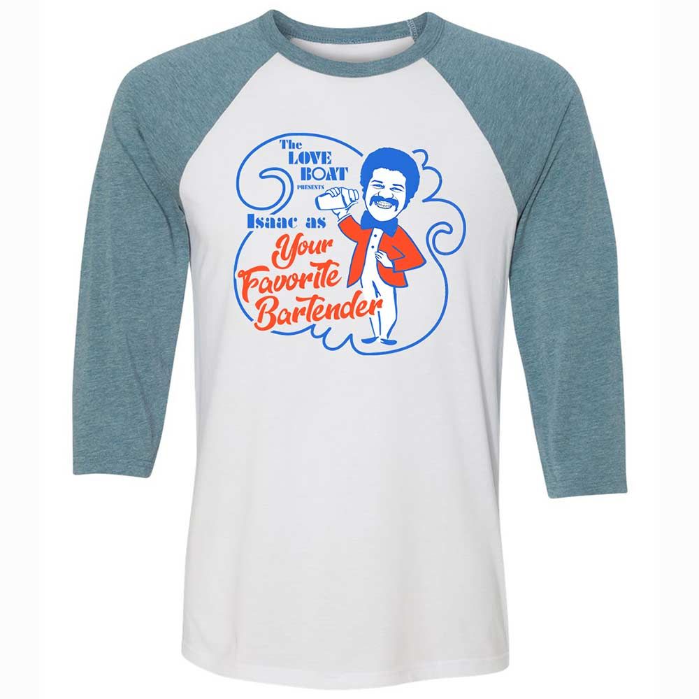 Unisex 3/4 Baseball Tee - PTPPZYCK - White/Denim - 3