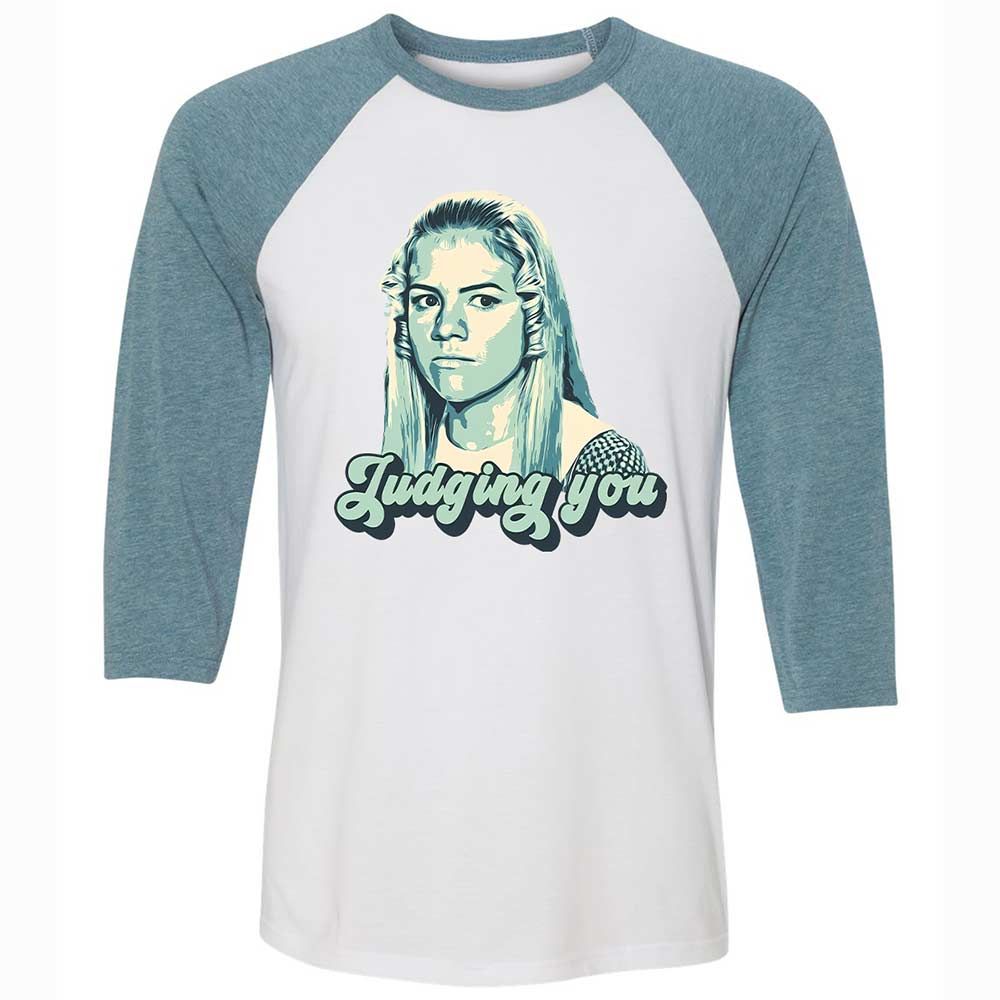 Unisex 3/4 Baseball Tee - Q47S2XFQ - White/Denim - 3