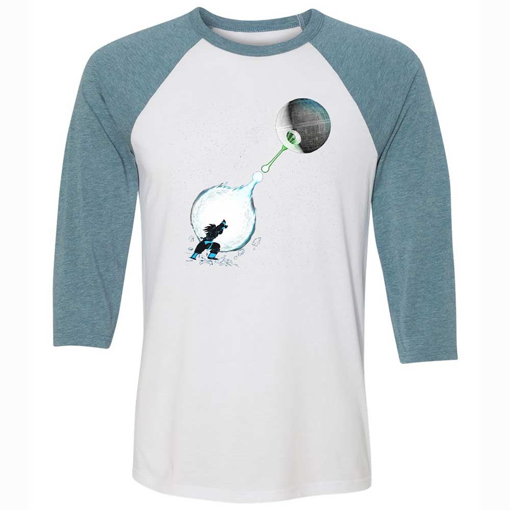 Unisex 3/4 Baseball Tee - ARVMBJXV - White/Denim - 3