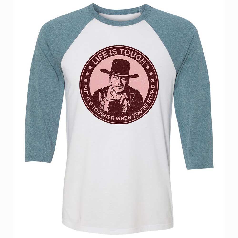 Unisex 3/4 Baseball Tee - D7QU22NY - White/Denim - 3