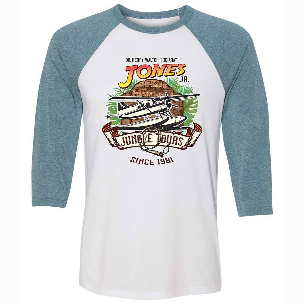 Unisex 3/4 Baseball Tee - NEDPVL71 - White/Denim - 3