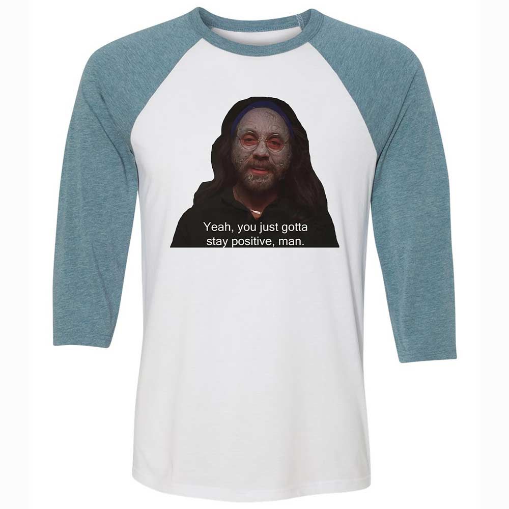 Unisex 3/4 Baseball Tee - 4ANX1L23 - White/Denim - 3