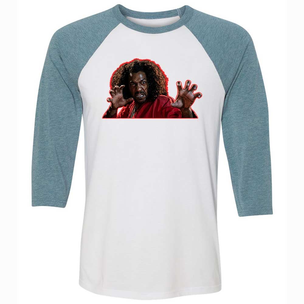 Unisex 3/4 Baseball Tee - 8BBXUU76 - White/Denim - 3