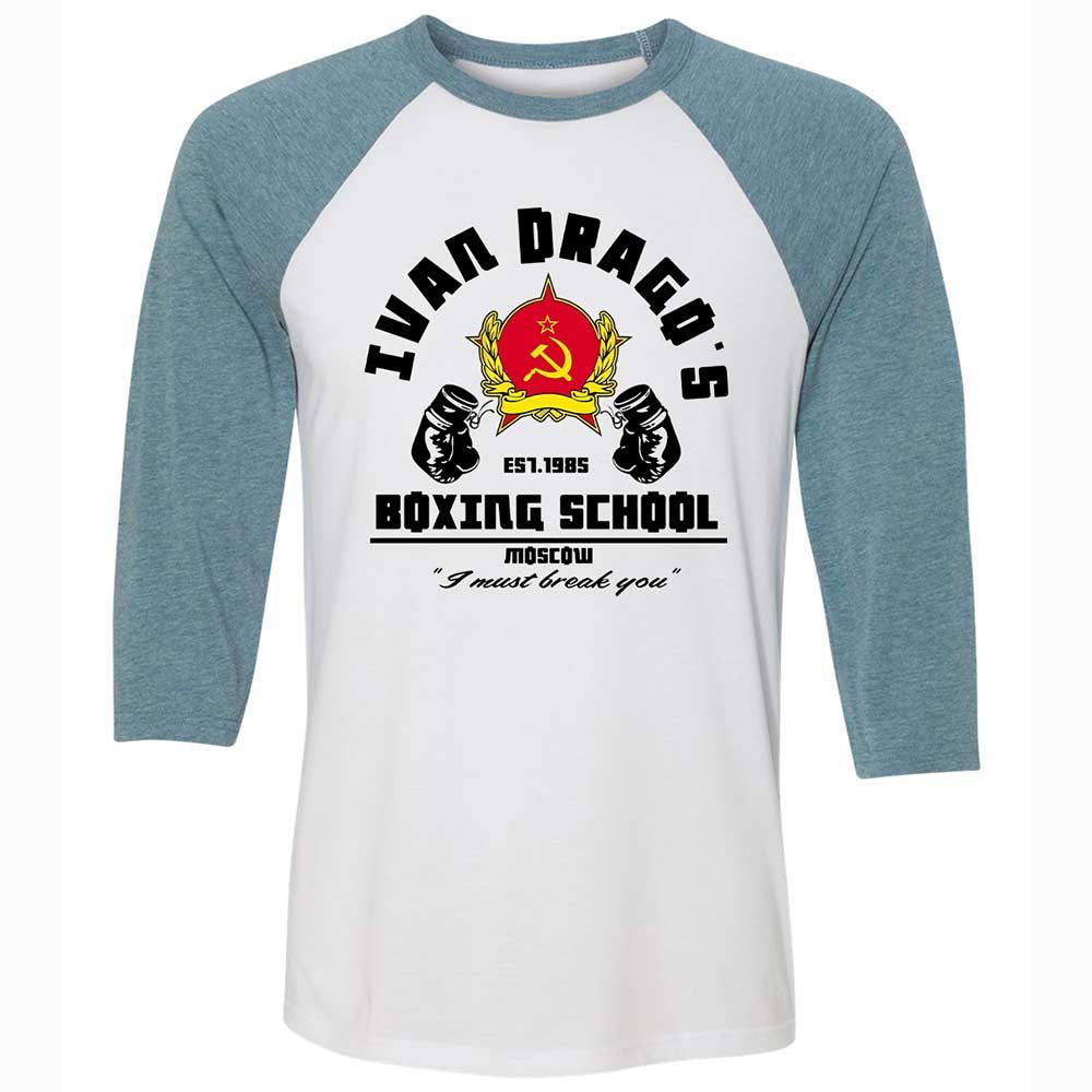 Unisex 3/4 Baseball Tee - 9L4F8MPM - White/Denim - 3