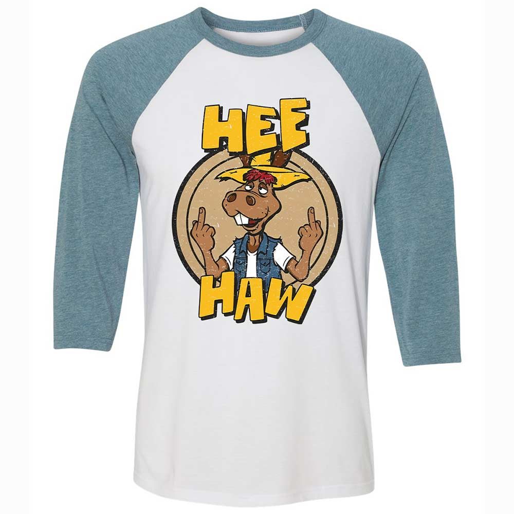 Unisex 3/4 Baseball Tee - 2CWCS23L - White/Denim - 3