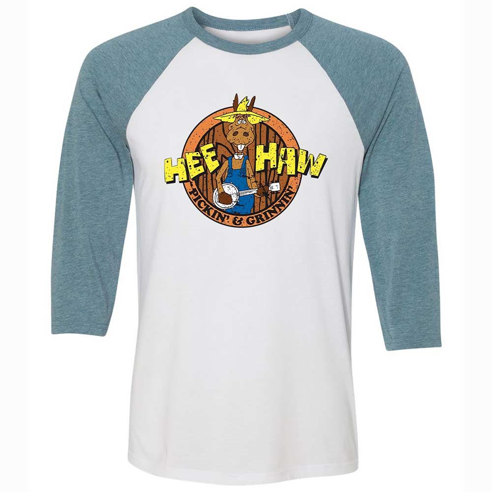 Unisex 3/4 Baseball Tee - GZ58RLU9 - White/Denim - 3