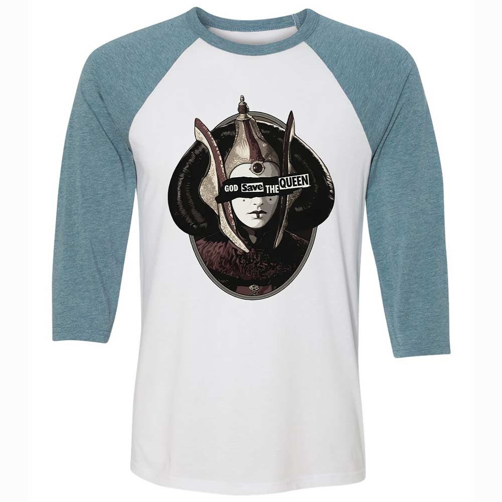 Unisex 3/4 Baseball Tee - 3QXF181K - White/Denim - 3