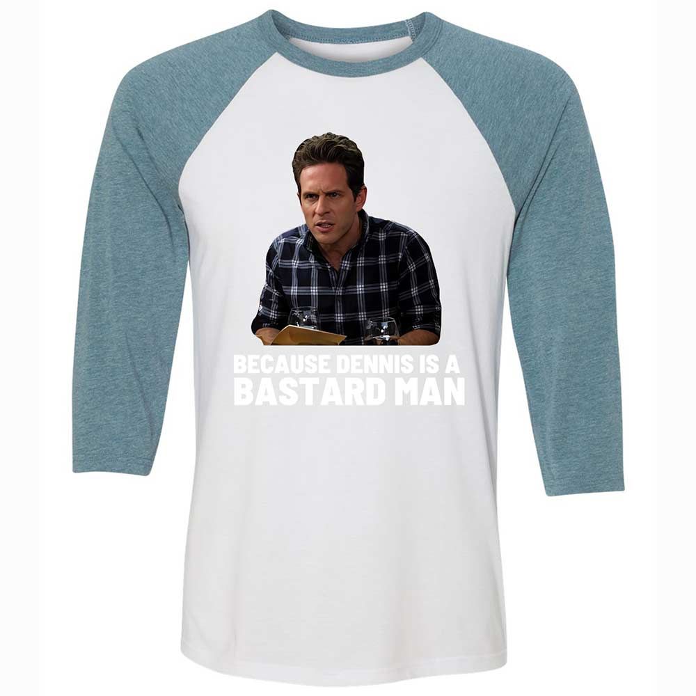 Unisex 3/4 Baseball Tee - 8Z2QSRYX - White/Denim - 3