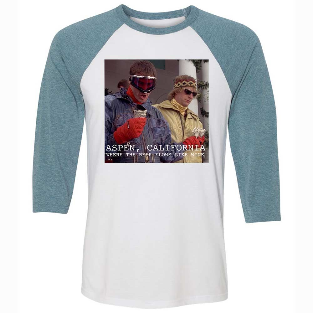 Unisex 3/4 Baseball Tee - U8GUQ3KD - White/Denim - 3