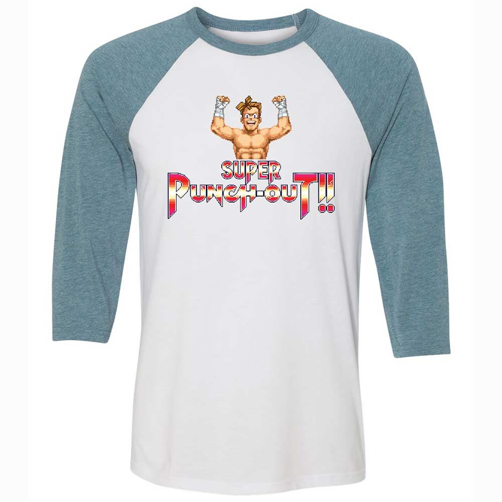 Unisex 3/4 Baseball Tee - E7XP74VU - White/Denim - 3