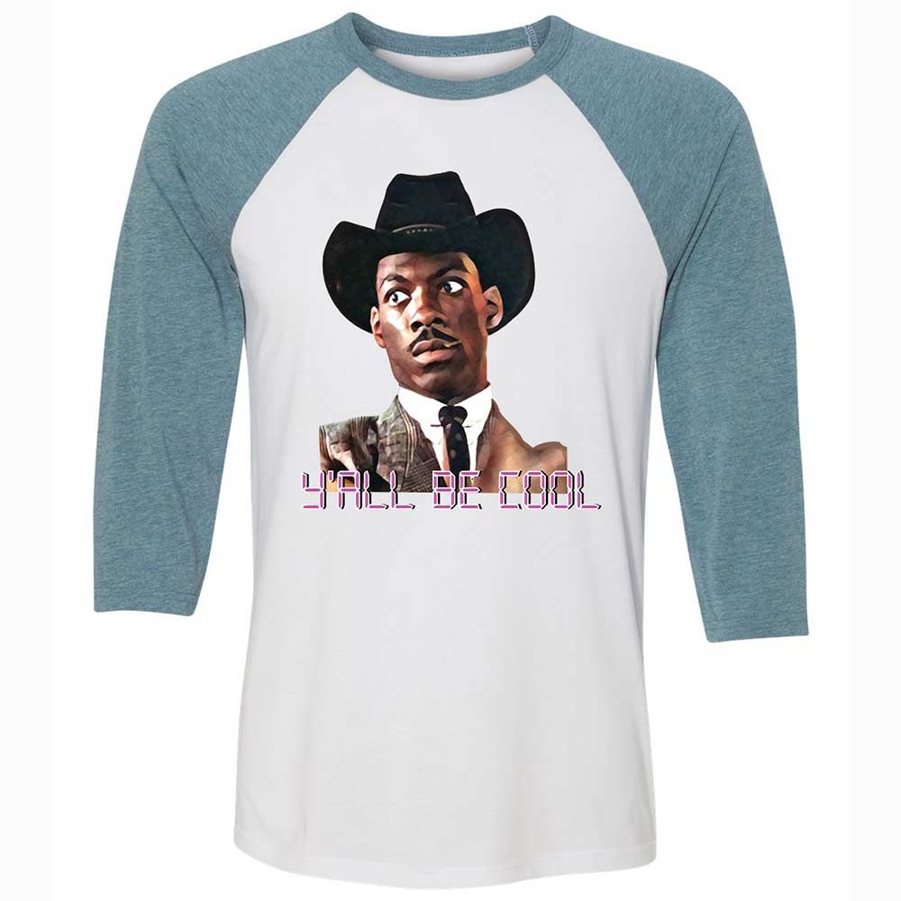 Unisex 3/4 Baseball Tee - ZHC7J4M3 - White/Denim - 3