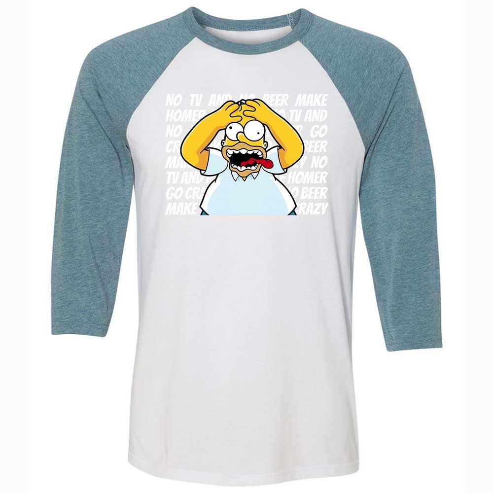 No TV and No Beer Make Homer Go Crazy - White/Denim - 3