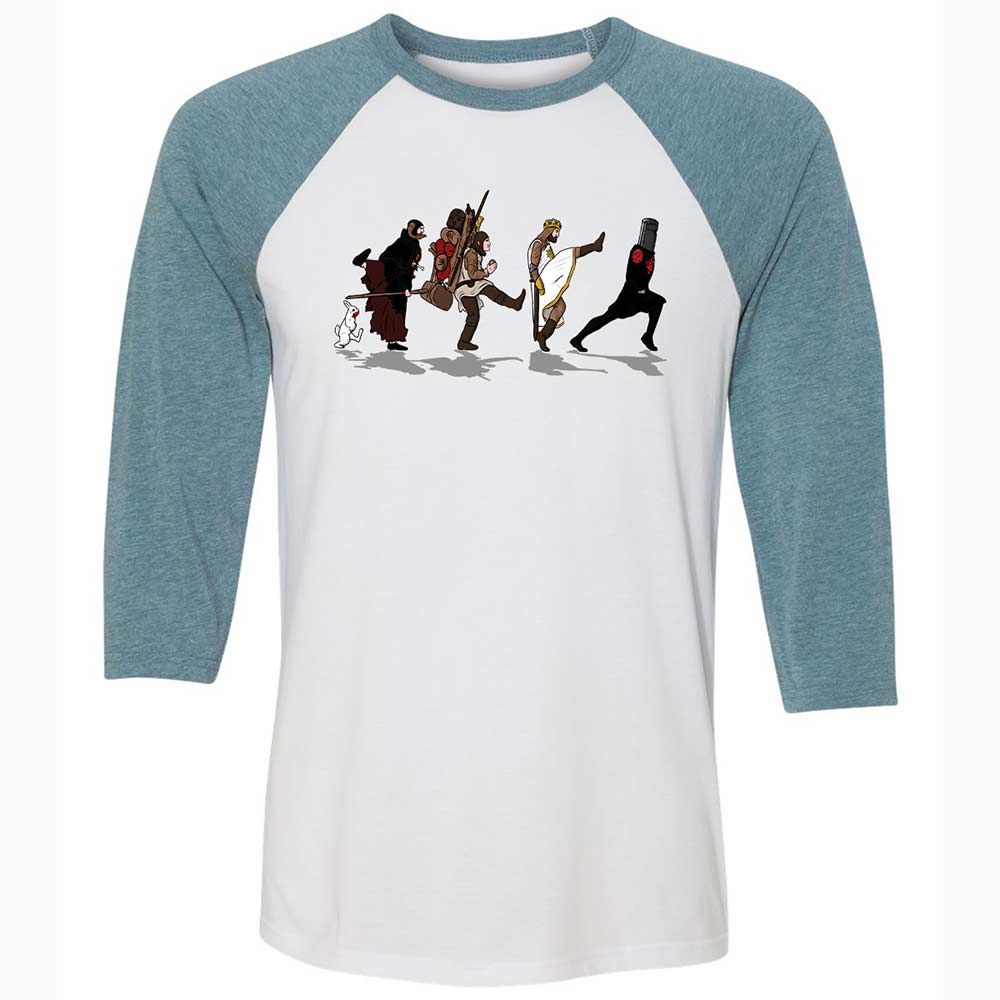 Unisex 3/4 Baseball Tee - C9H6QUA4 - White/Denim - 3