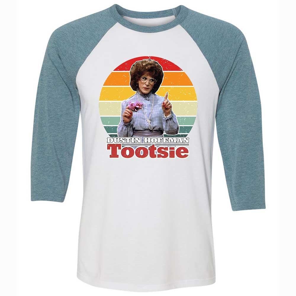 Unisex 3/4 Baseball Tee - B5GJ2G9U - White/Denim - 3