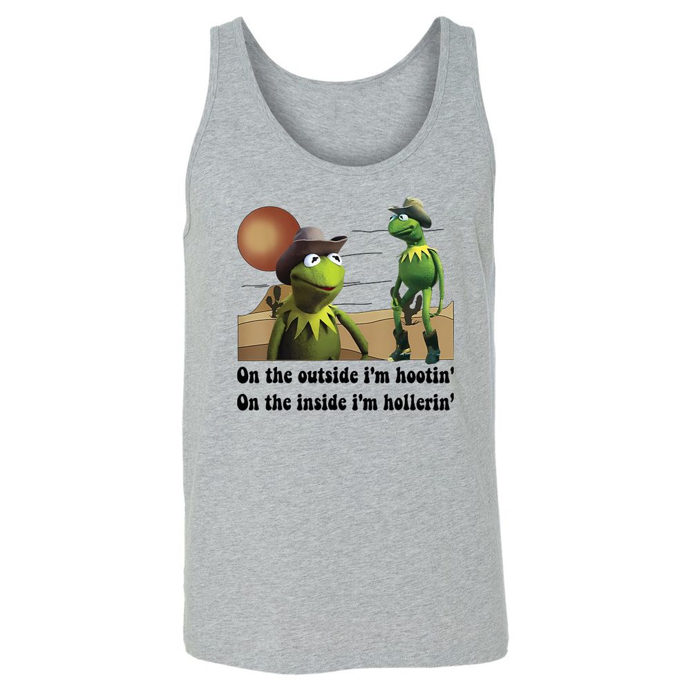 On the outside I'm hootin on the inside I'm hollerin - Athletic Heather - 4