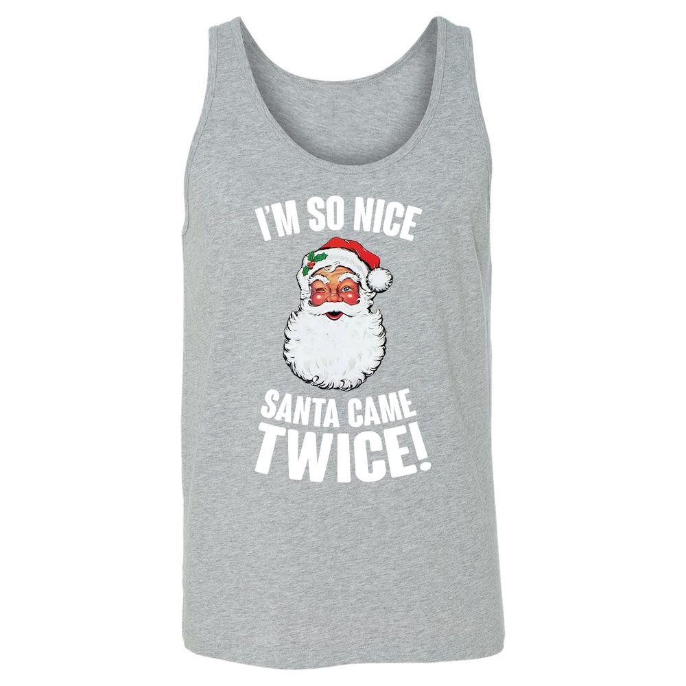 I'm So Nice Santa Came Twice! - Athletic Heather - 4