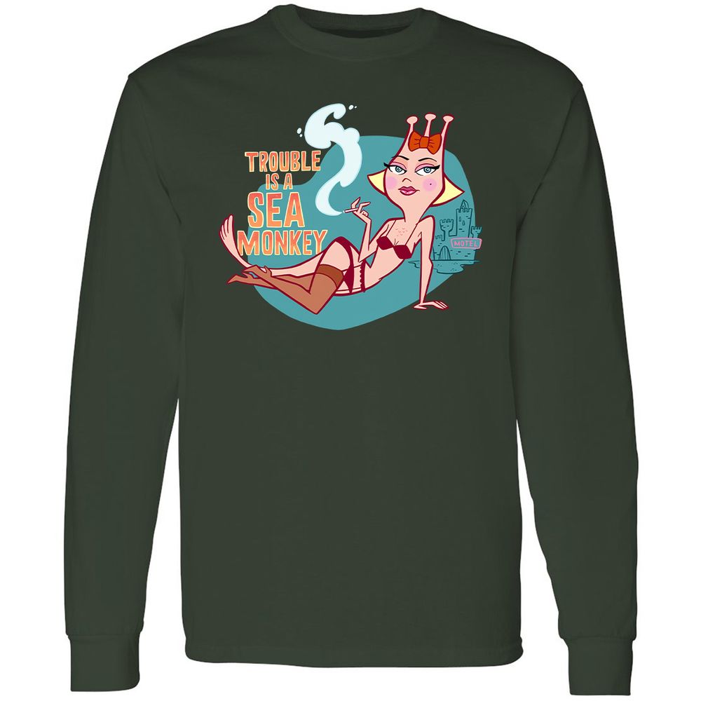 Long Sleeve T-Shirt - FBPC91QM - Forest Green - 4