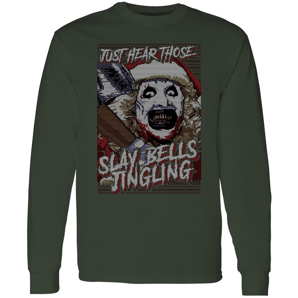 Slay Bells Jingling Long Sleeve T-Shirt - Forest Green - 4
