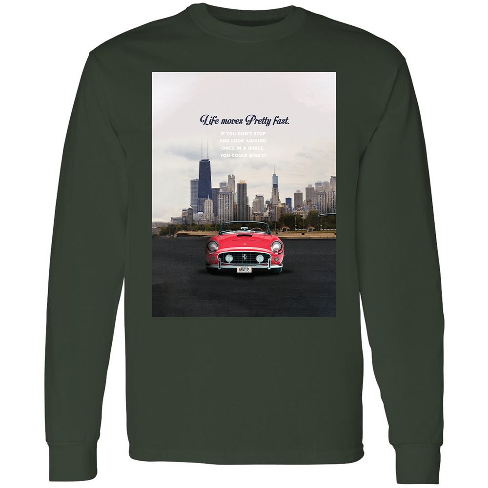 Long Sleeve T-Shirt - YK5LF7D9 - Forest Green - 4