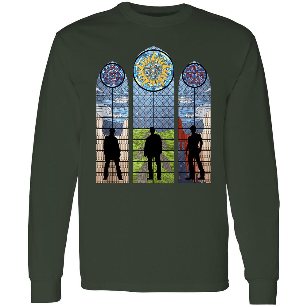 Long Sleeve T-Shirt - YDJK9U5Y - Forest Green - 4