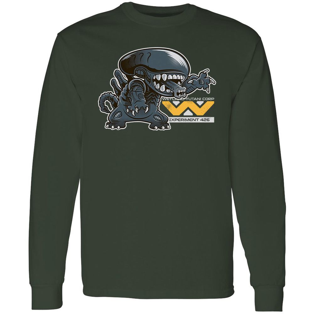 Long Sleeve T-Shirt - B33FJG8Y - Forest Green - 4