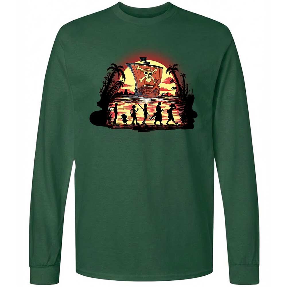 Long Sleeve T-Shirt - C1DKB4H2 - Forest Green - 4