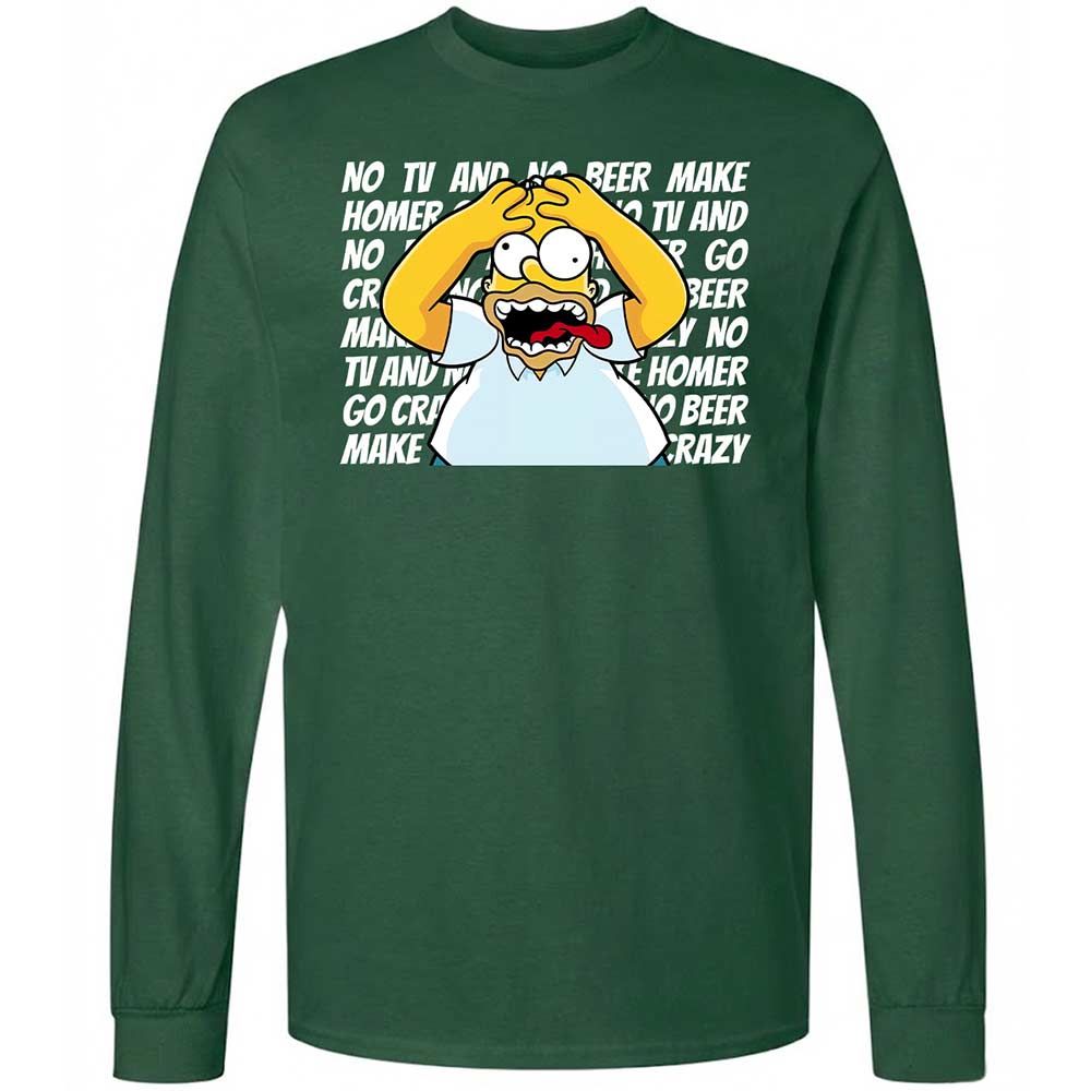 No TV and No Beer Make Homer Go Crazy - Forest Green - 4