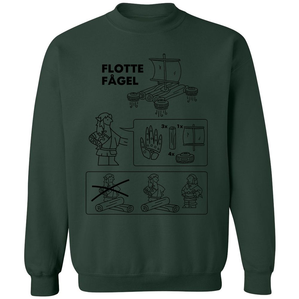 Flotte Fagel Classic Unisex Sweatshirt - Forest Green - 4